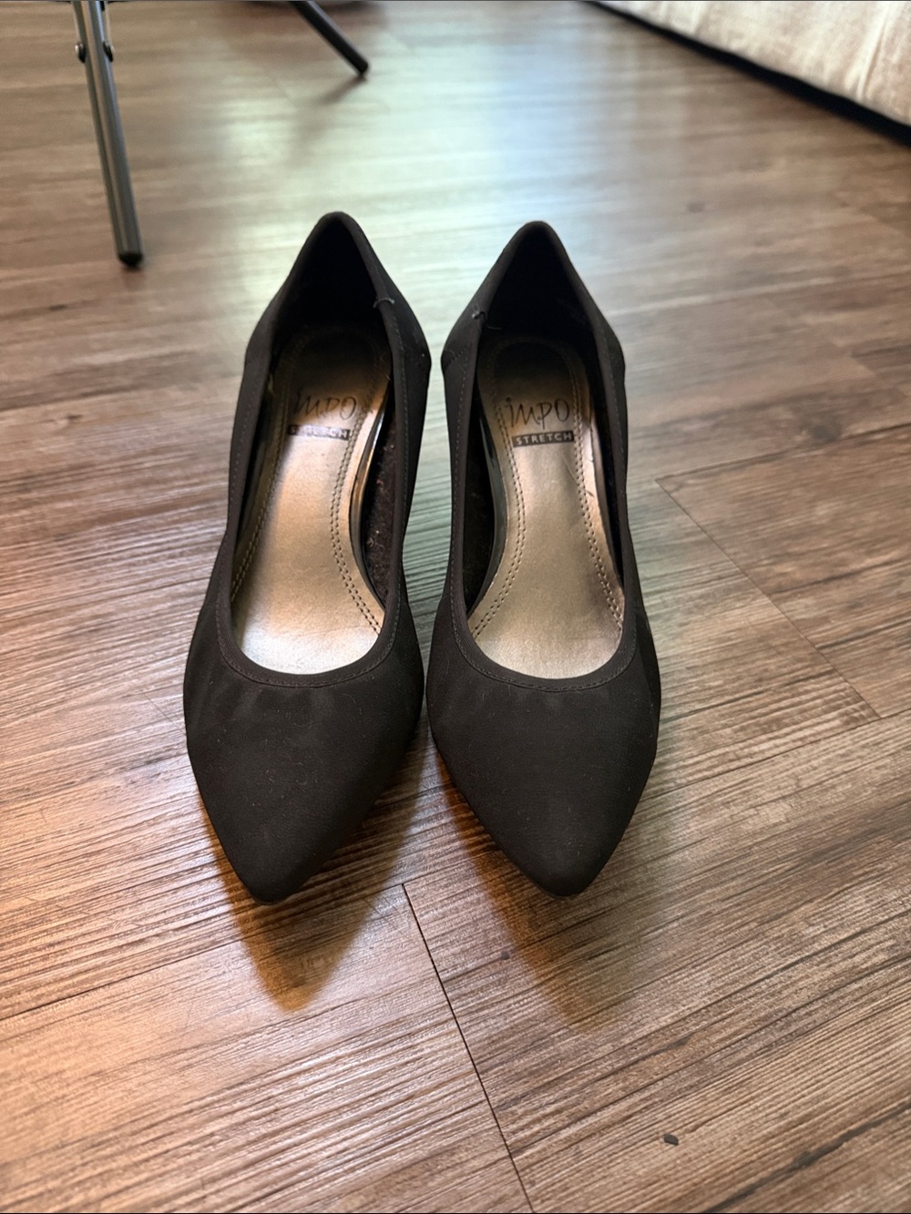 Impo Black Pointed-Toe Stretch Pumps - Classic Work Heels